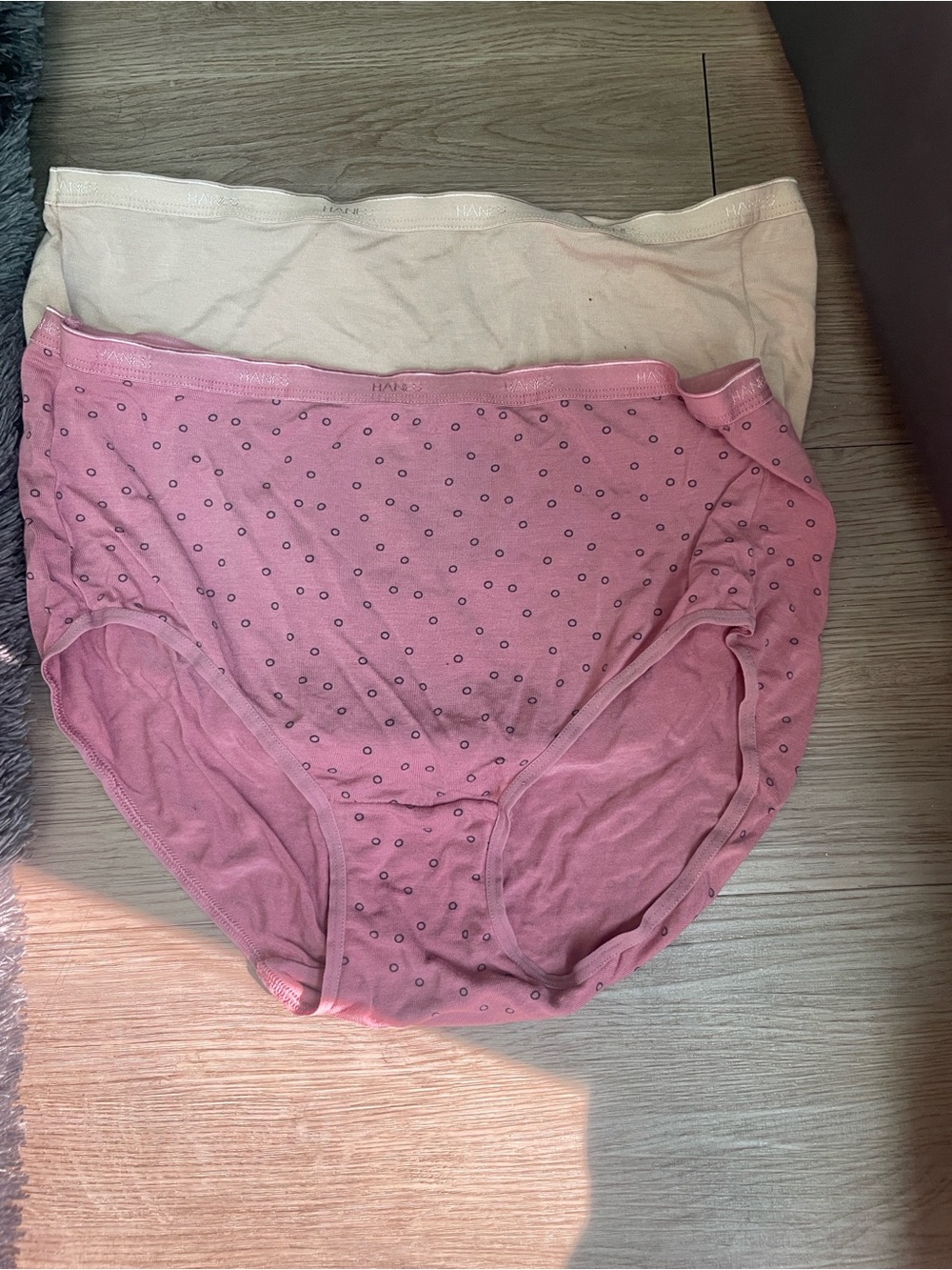 Hanes Pink & Cream Cotton Briefs - 2 Pack